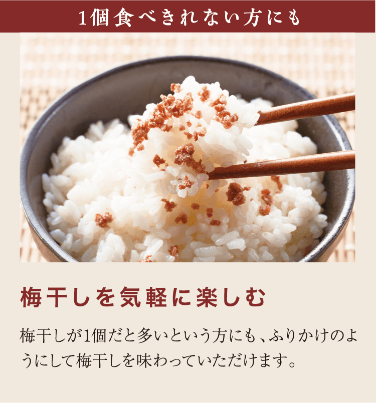 1個食べきれない方にも　梅干しを気軽に楽しむ