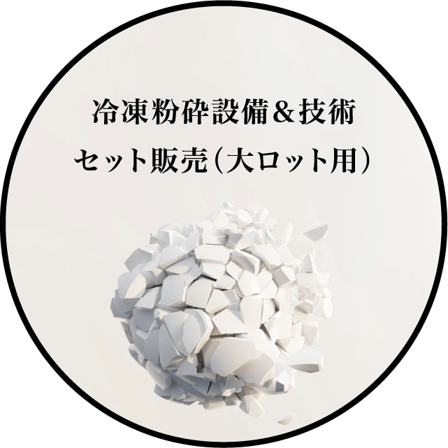 冷凍粉砕設備＆技術セット販売（大ロット用）