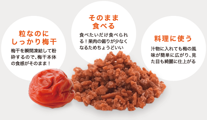 粒なのにしっかり梅干　そのまま食べる　料理に使う