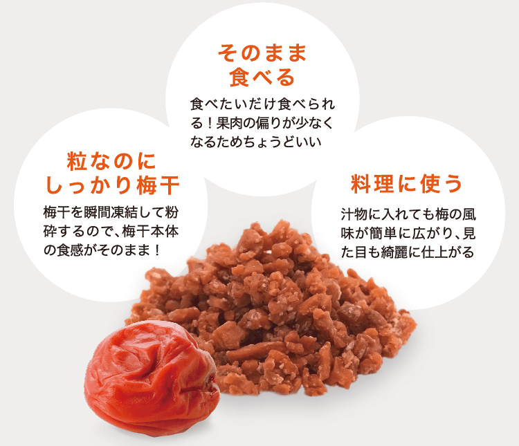 粒なのにしっかり梅干　そのまま食べる　料理に使う